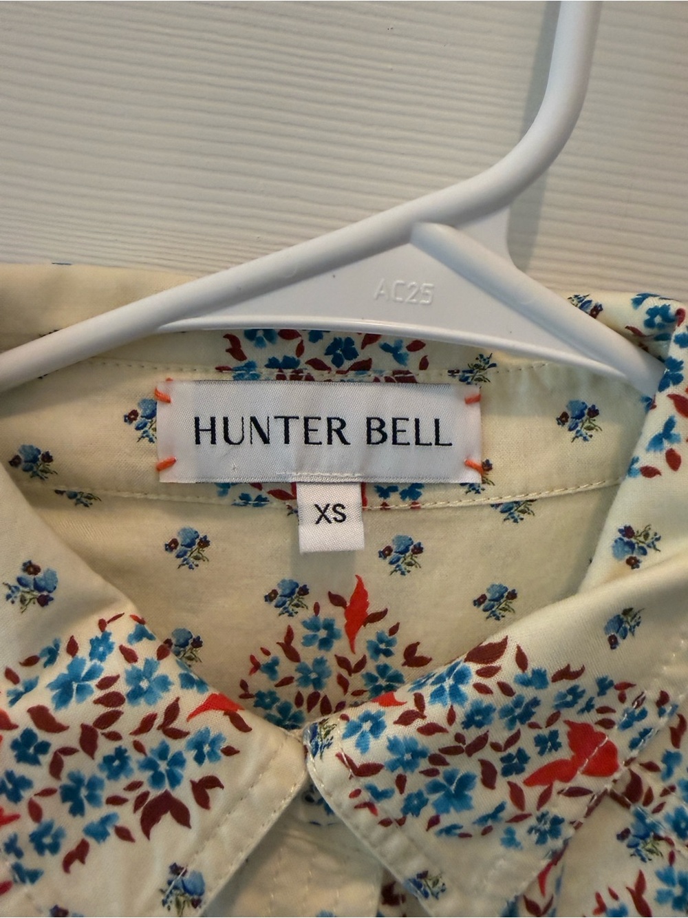 Hunter Bell Drifter Mini Dress Ivory Floral Short Puff-Sleeve Smock Dress - Picture 3 of 5
